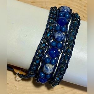 New blue bead wrap bracelet